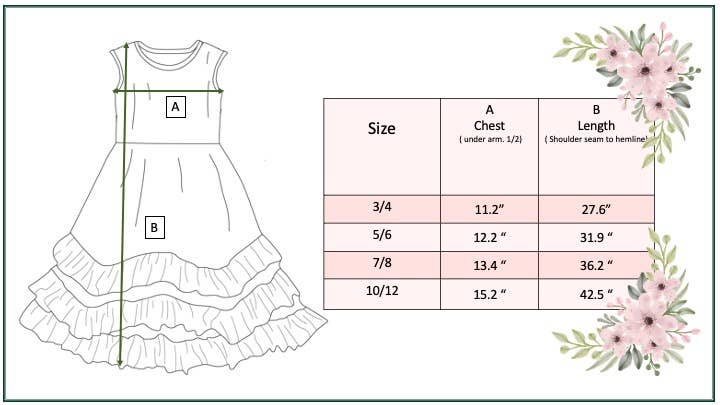 Kids Retro Butter Floral 3 Ruffle Spring Summer Easter Dress  Adorable Sweetness