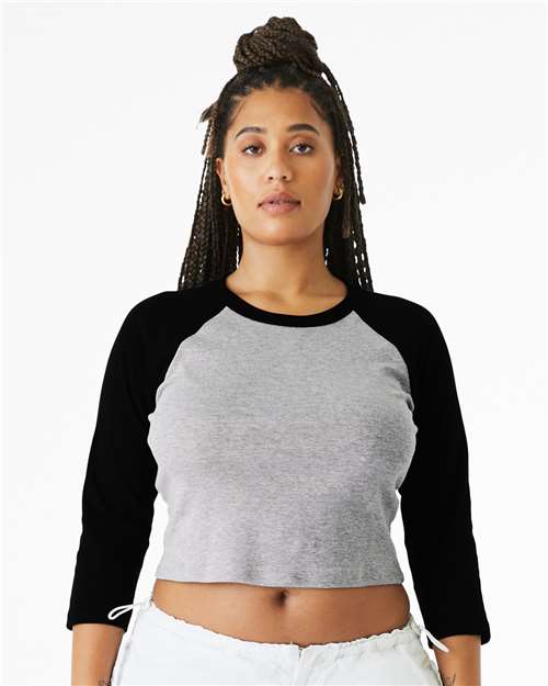 Women's Micro Rib Three-Quarter Raglan Sleeve Baby Tee - 1200