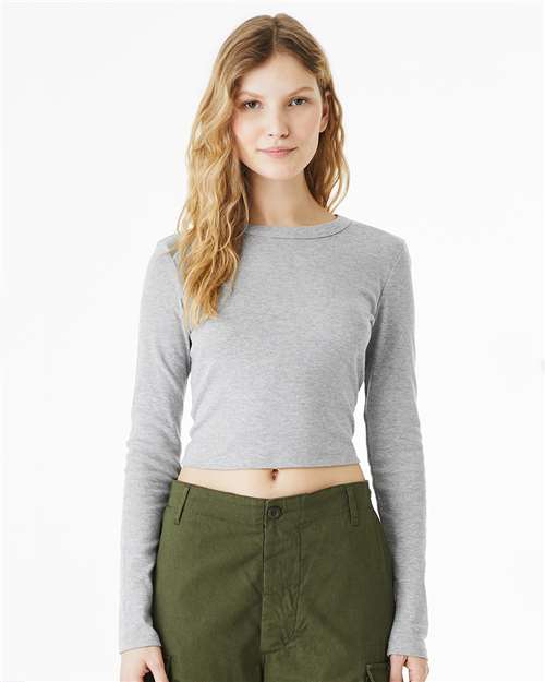 Women's Micro Rib Long Sleeve Baby Tee - 1501