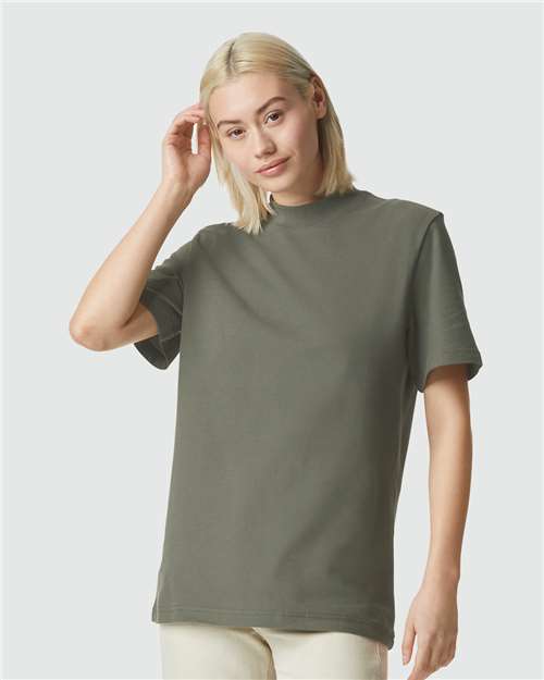 Unisex Pique Mock Neck Tee - 1PQ
