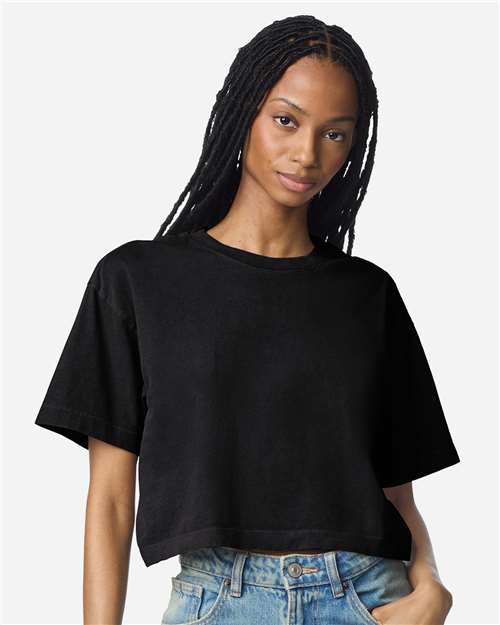 Women's Heavyweight Cotton Garment-Dyed Boxy Cropped Tee - 1302GD