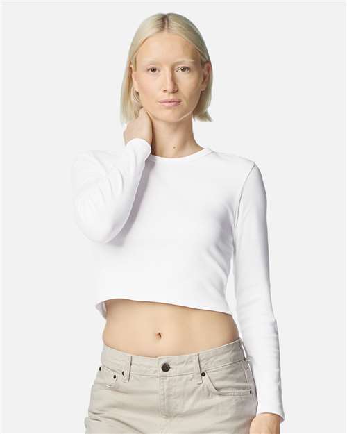 Women's Baby Rib Long Sleeve Cropped Tee - BR2107