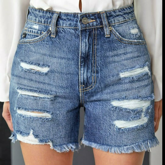 Kancan Harleigh Girlfriend Denim Shorts Jeans Kancan