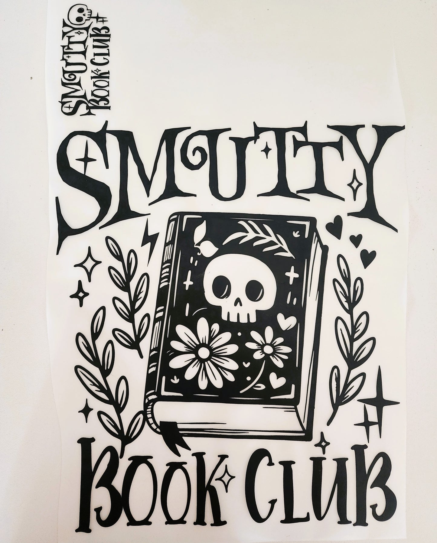 Smutty Book Club Hot Peel Custom Full Color Ready For Press DTF Print Transfer, Direct To Film DTF Tea-Shirt Shoppe
