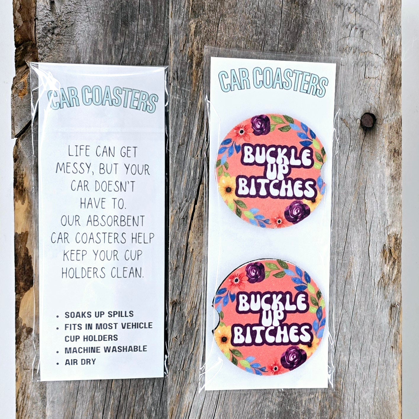 Buckle Up Car Coasters Car Coaster Tea Shirt Shoppe