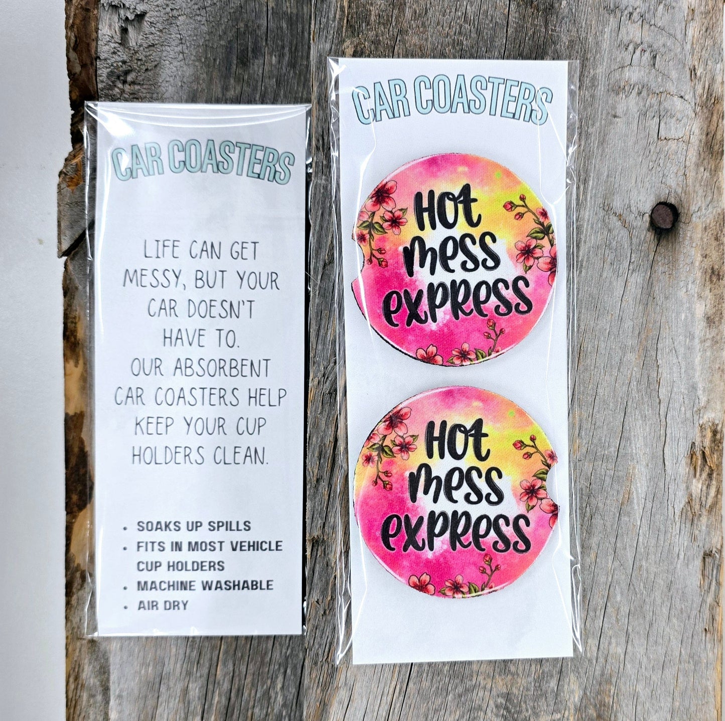 Hot Mess Express Car Coasters Car Coaster Tea Shirt Shoppe