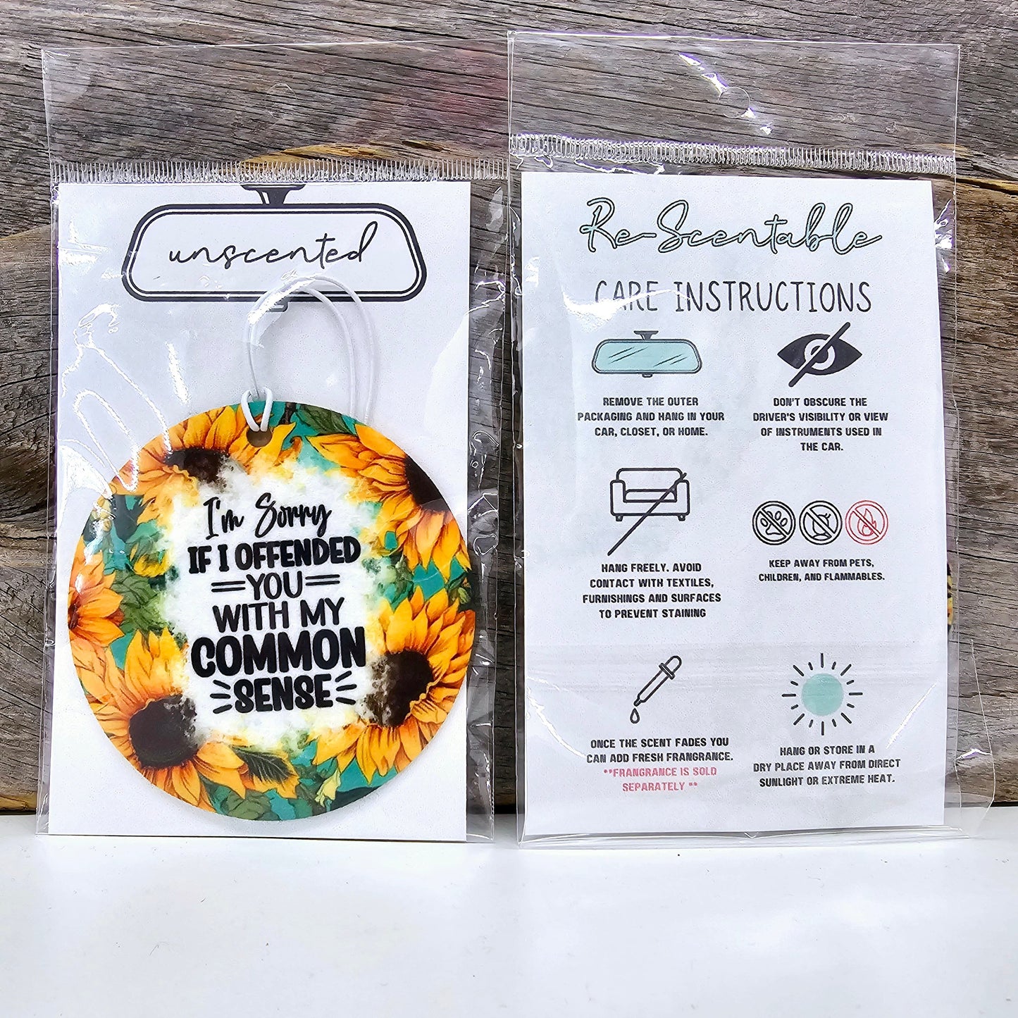 I'm Sorry If I Offended You Re-Scentable Car Freshener car freshie Tea Shirt Shoppe
