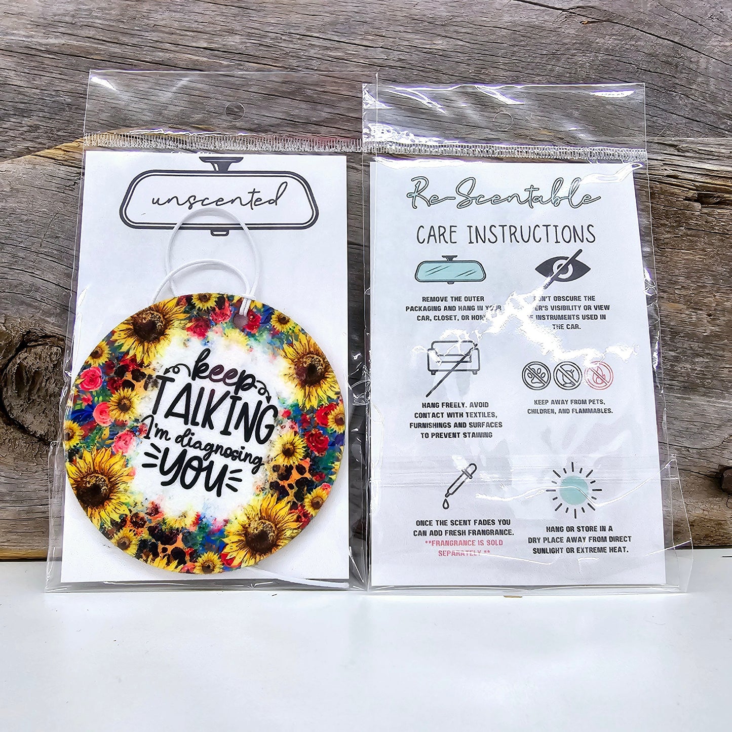 Keep Talking I'm Diagnosing You Re-Scentable Car Freshener car freshie Tea Shirt Shoppe Unscented