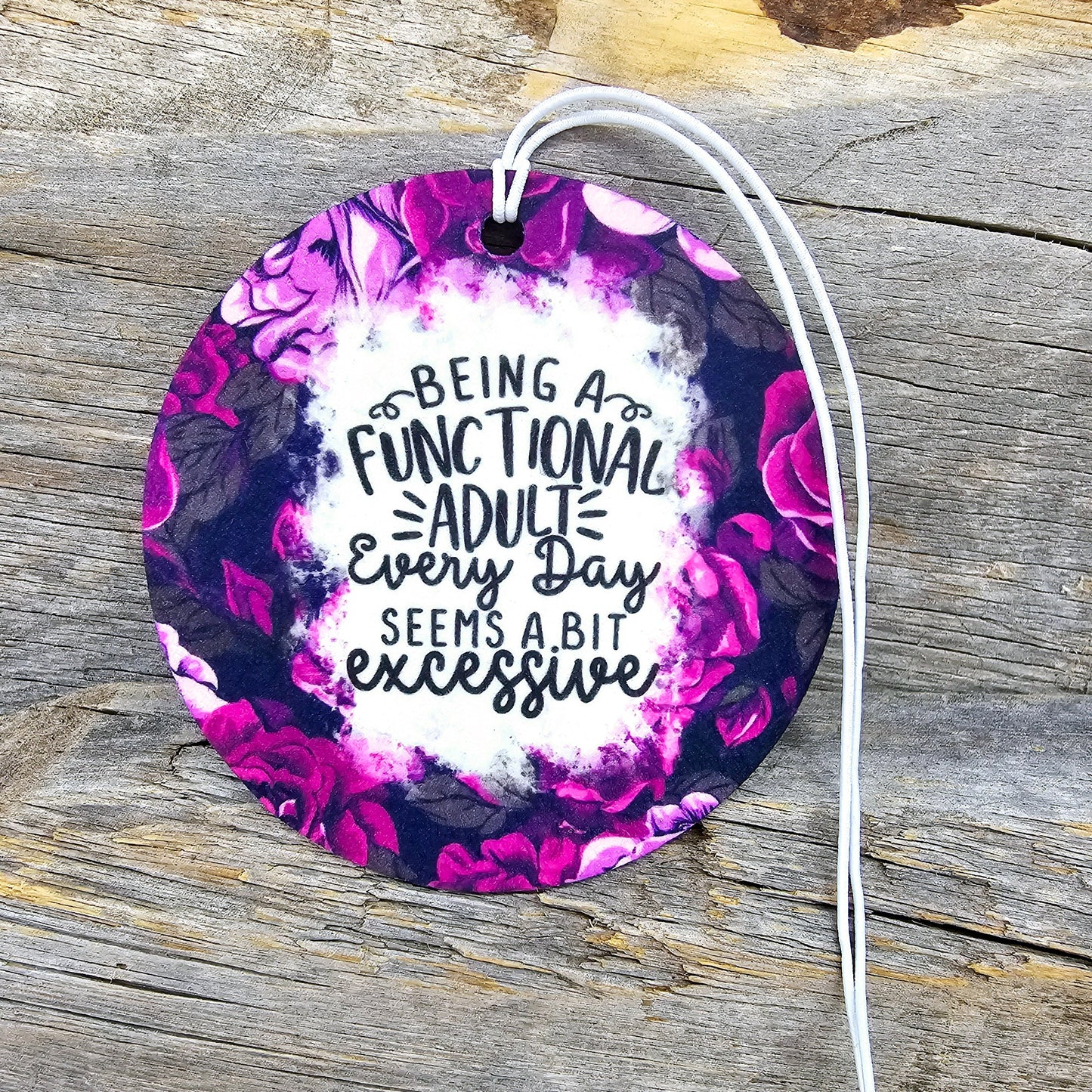 Being A Functional Adult Re-Scentable Car Freshener car freshie Tea Shirt Shoppe