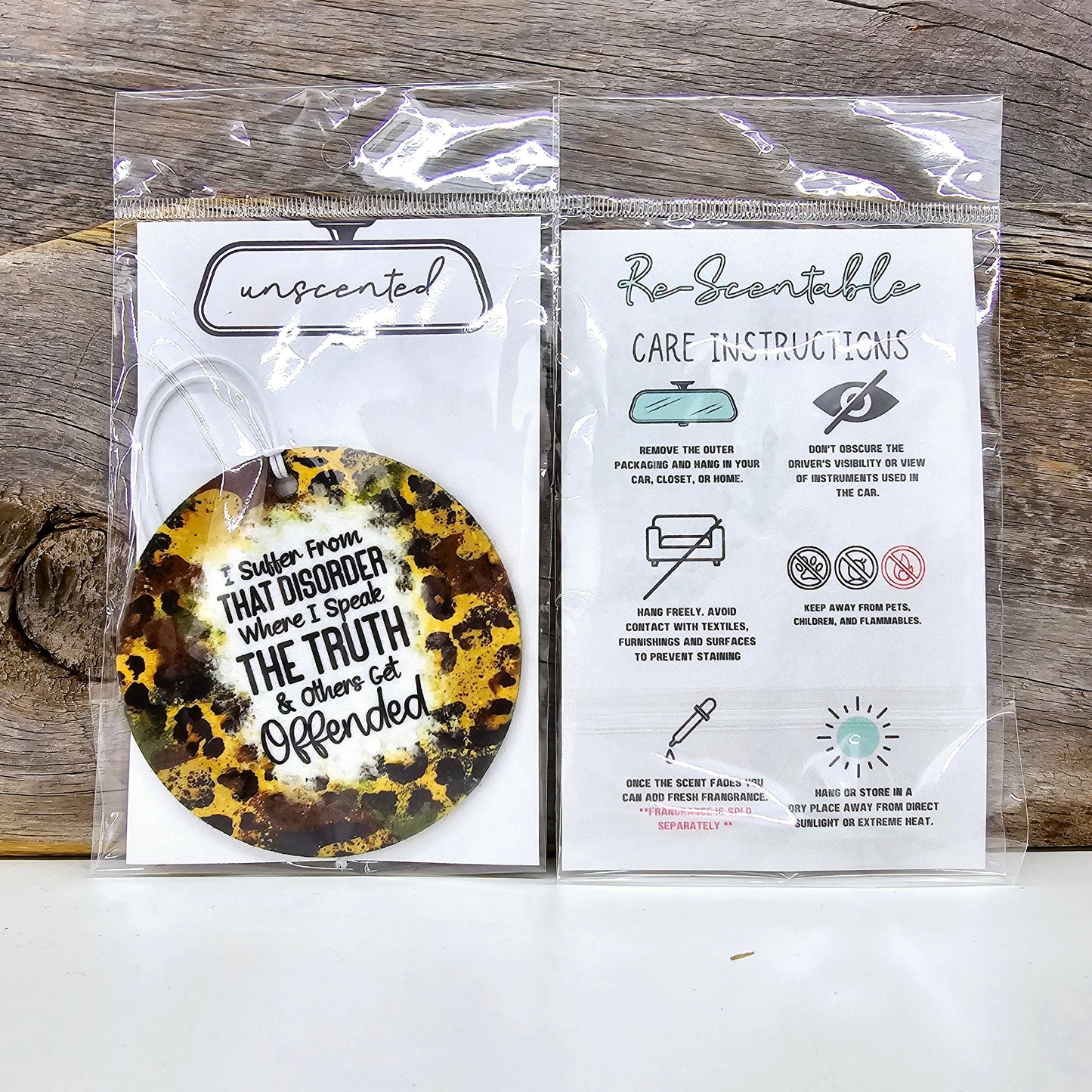 I Suffer From That Disorder Re-Scentable Car Freshener car freshie Tea Shirt Shoppe Unscented