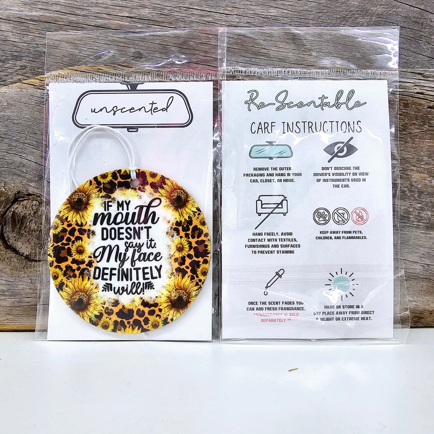 If My Mouth Does't Say It Re-Scentable Car Freshener car freshie Tea Shirt Shoppe Unscented