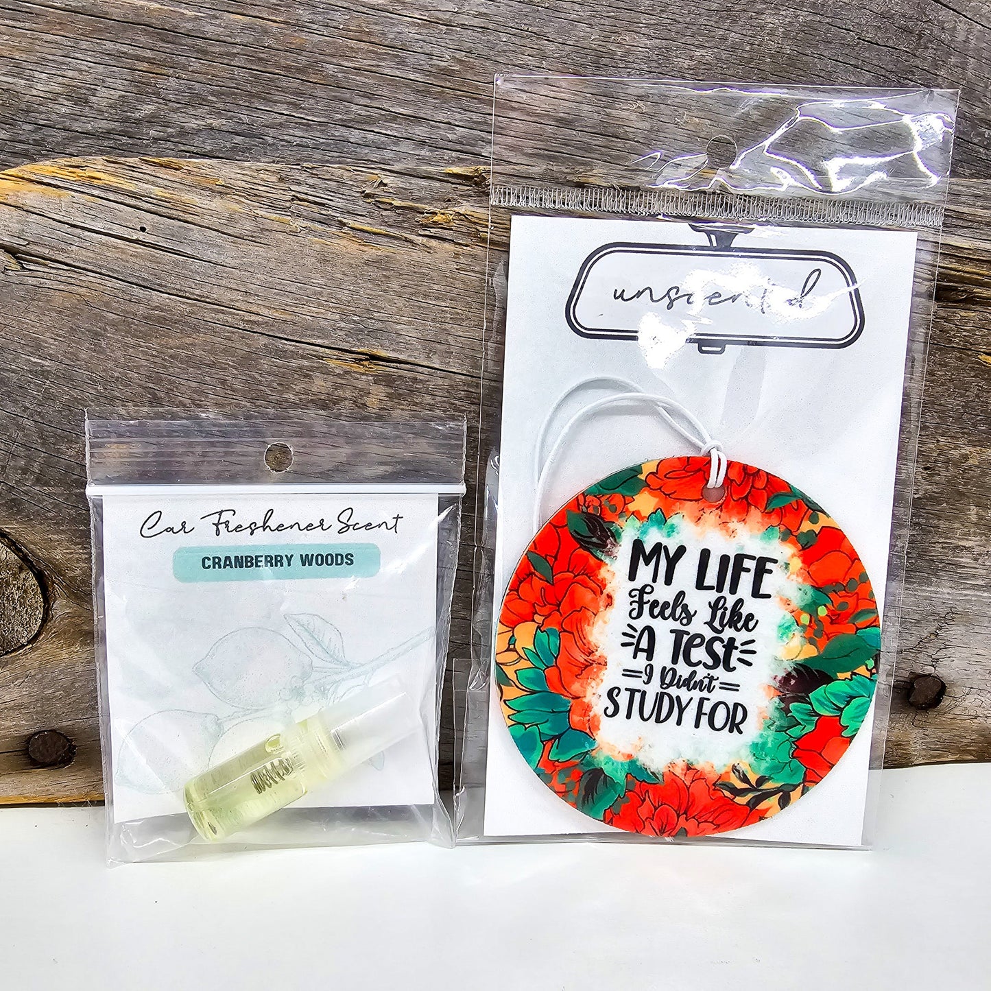 Life Feels Like A Test Re-Scentable Car Freshener car freshie Tea Shirt Shoppe