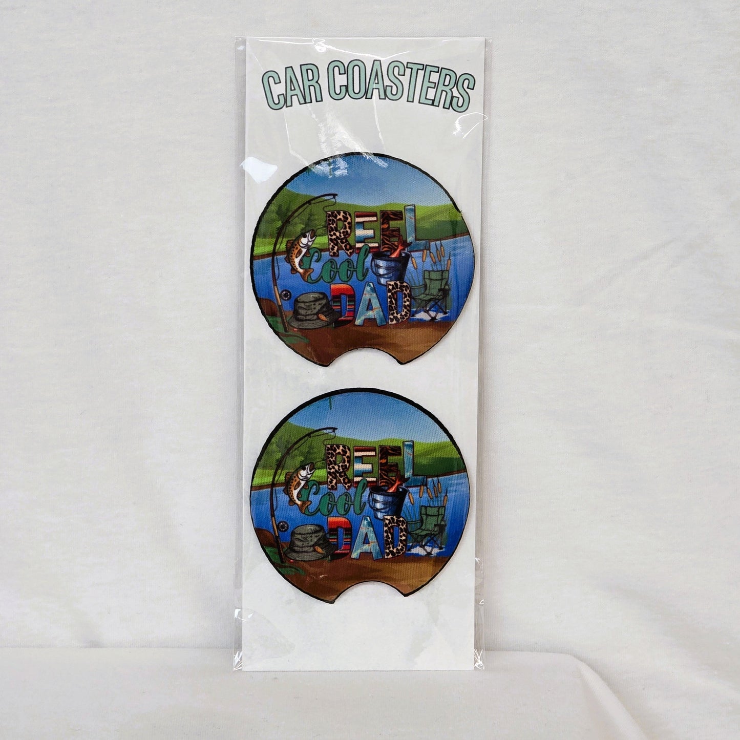 Reel Cool Dad Car Coasters Tea Shirt Shoppe Wholesale