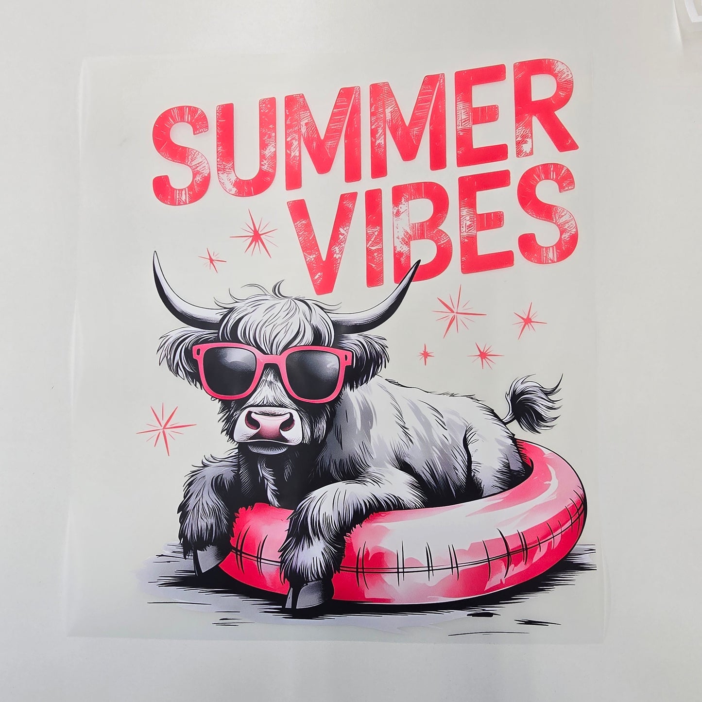 Summer Vibes Hot Peel Custom Full Color Ready For Press DTF Print Transfer, Direct To Film DTF Tea-Shirt Shoppe