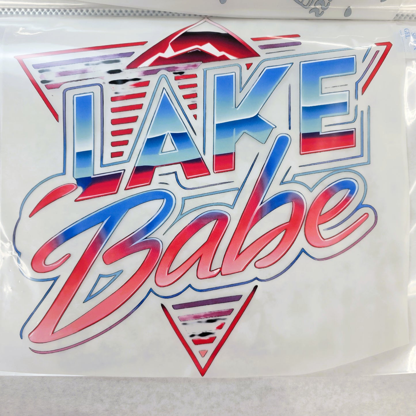 Retro Lake Babe Neon Hot Peel Custom Full Color Ready For Press DTF Print Transfer, Direct To Film Tea-Shirt Shoppe