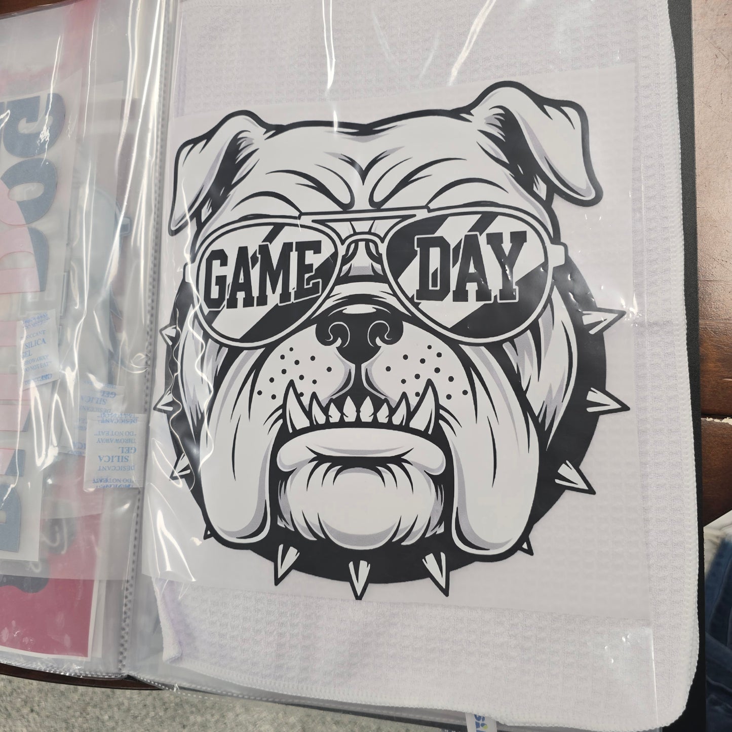 Bulldog Game Day Shades Custom Full Color Ready For Press DTF Print Transfer, Direct To Film