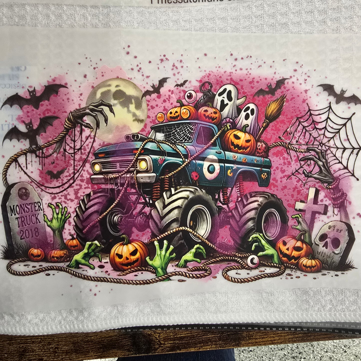 Monster Truck Mash Up Custom Full Color Ready For Press DTF Print Transfer, Direct To Film