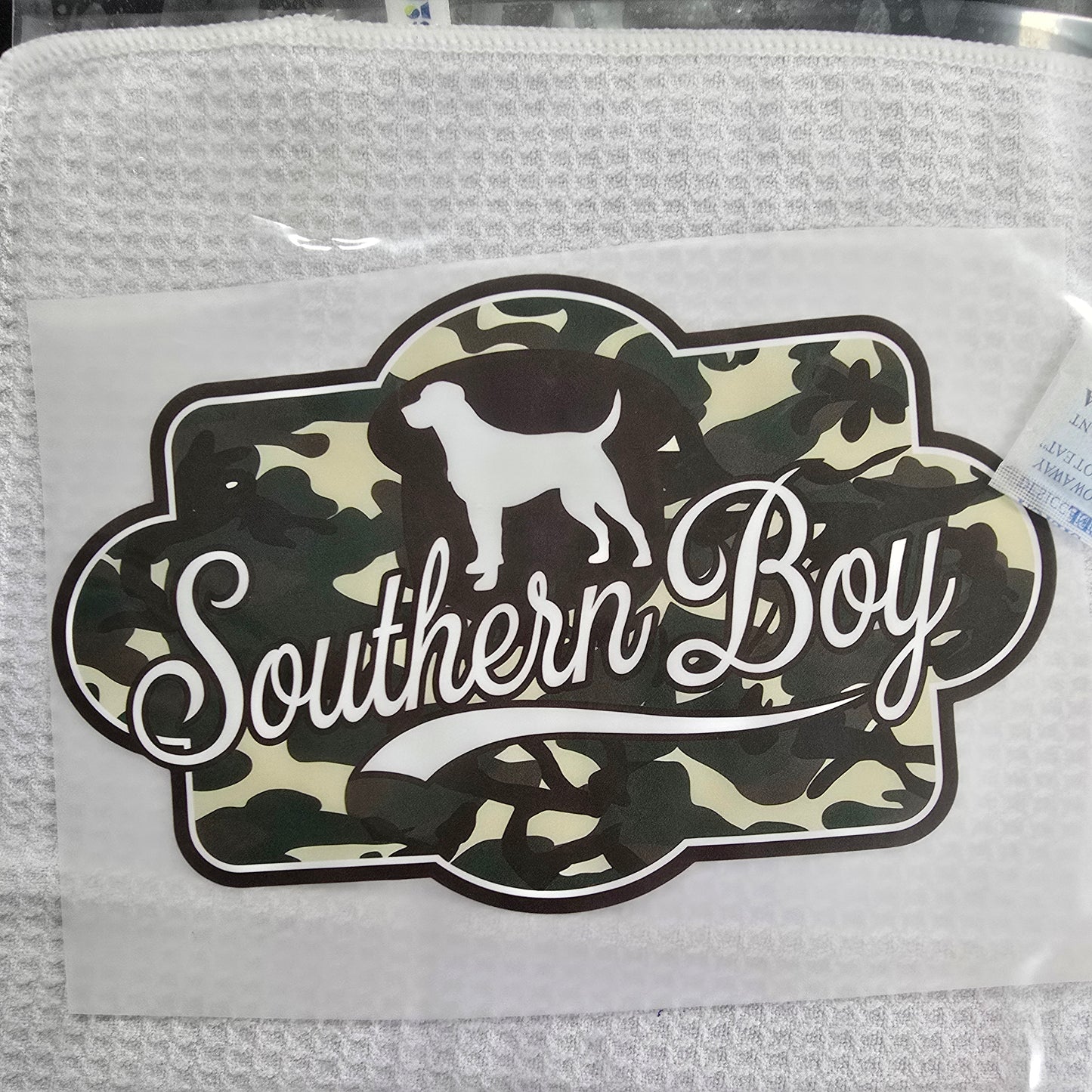 Southern Boy Hot Peel Custom Full Color Ready For Press DTF Print Transfer, Direct To Film