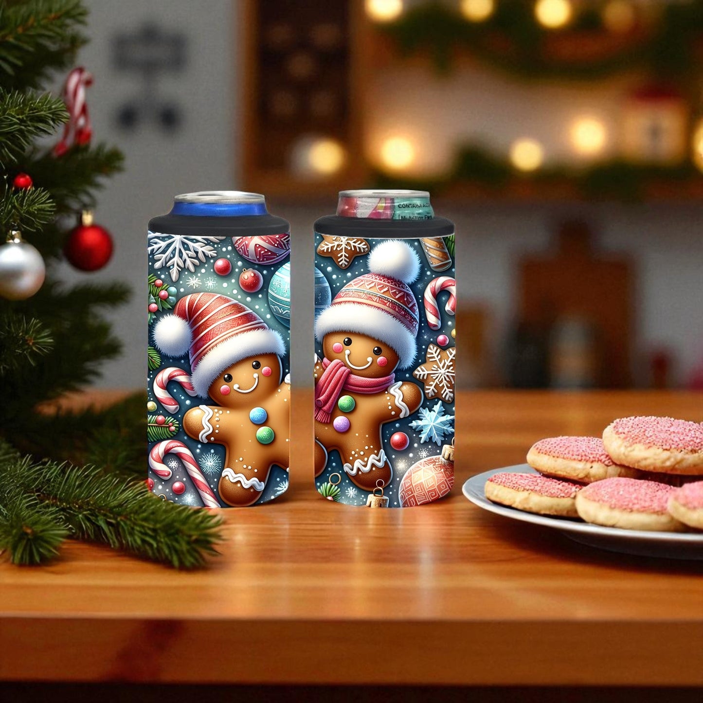 Gingerbread Joy 4-in-1 Can Cooler Tumbler
