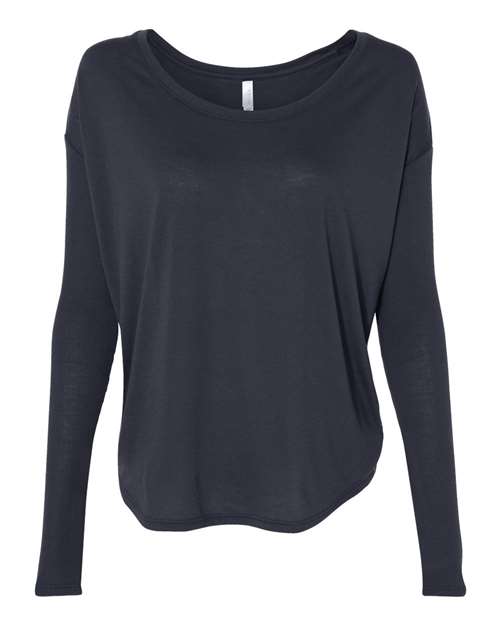 Women’s Flowy 2x1 Ribbed Long Sleeve Tee - 8852 – alternate view 2