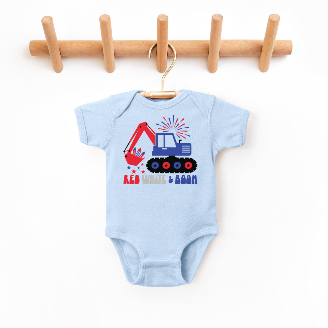 Red White & Boom Infant Bodysuit Baby & Toddler Clothing Tea Shirt Shoppe NB - Bodysuit Light Blue