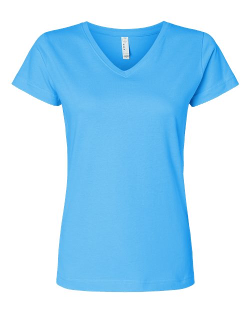 Women's Fine Jersey V-Neck Tee - 3507