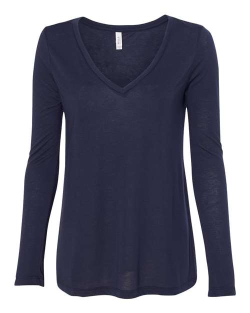 Women's Flowy Long Sleeve V-Neck Tee - 8855 – alternate view 2