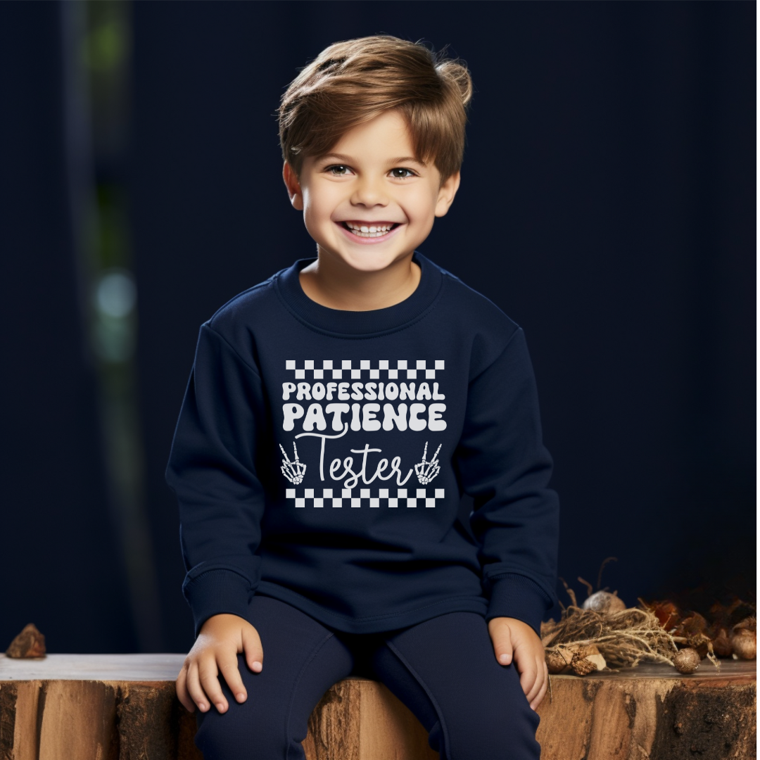 Proffessional Patience Tester Youth & Toddler Sweatshirt Youth Graphic Tee Tea Shirt Shoppe 2T Navy