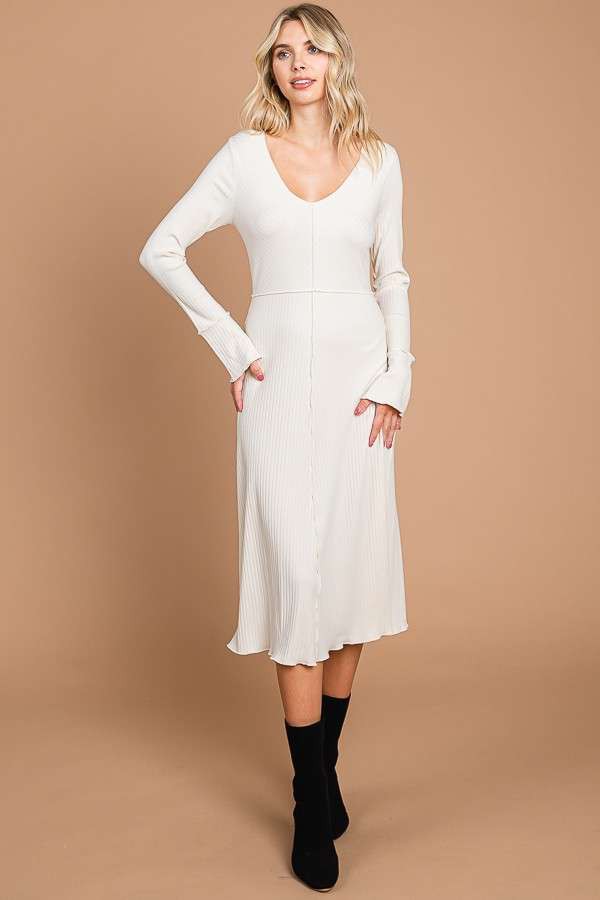 Marjorie Midi Dress Dress Tea-Shirt Shoppe Small Cream