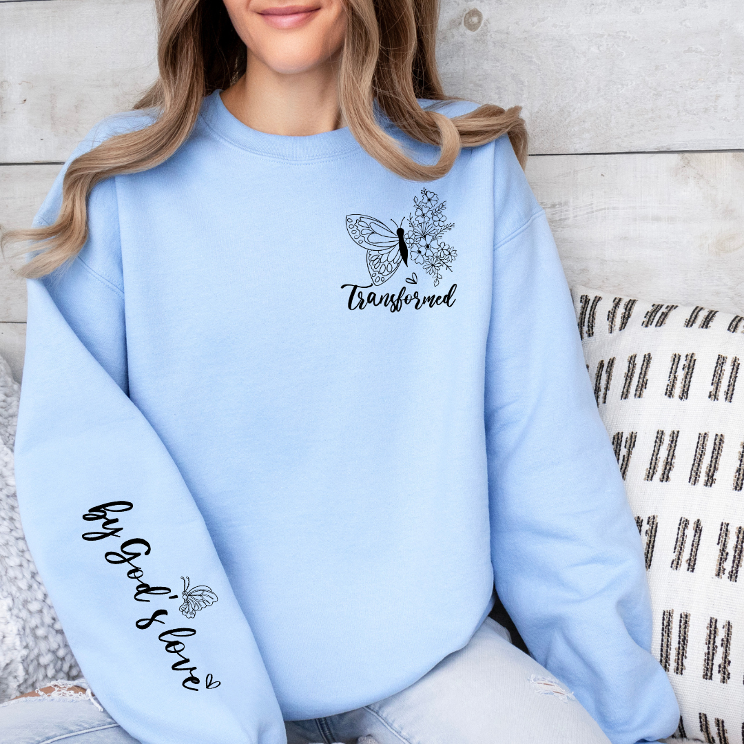 Transformed Graphic Sweatshirt Sweatshirt Tea Shirt Shoppe Small Lt. Blue
