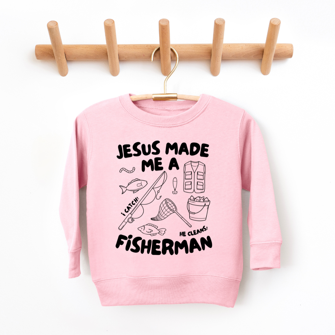 Fisherman Youth & Toddler Sweatshirt Youth Graphic Sweatshirt Tea Shirt Shoppe 2T Pink