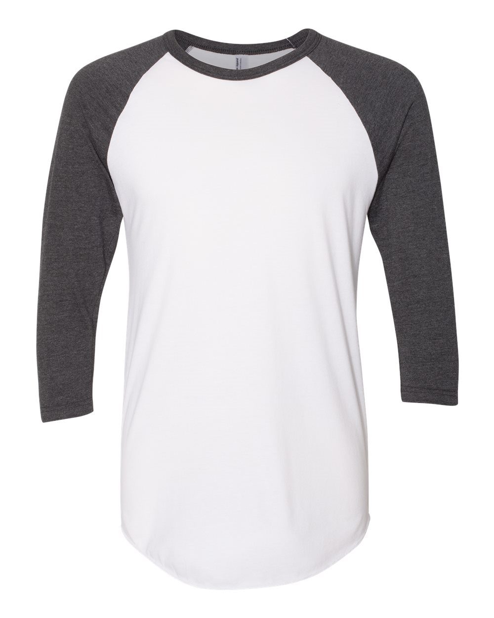 Unisex USA-Made 50/50 Poly/Cotton Raglan Three-Quarter Sleeve Tee - BB453US