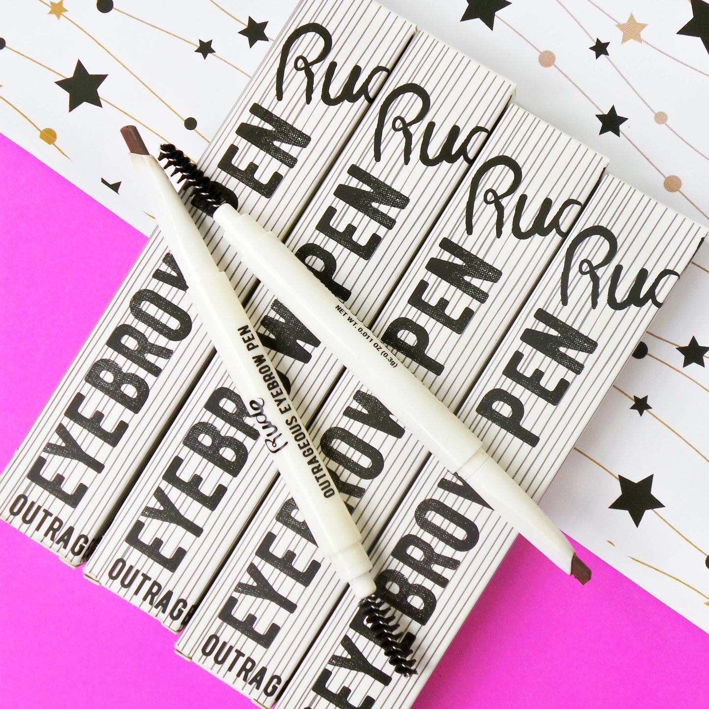Outrageous Eyebrow Pen: Black Brown Rude Cosmetics