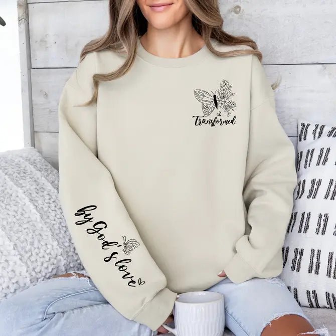 Transformed Graphic Sweatshirt Sweatshirt Tea Shirt Shoppe Small Sand