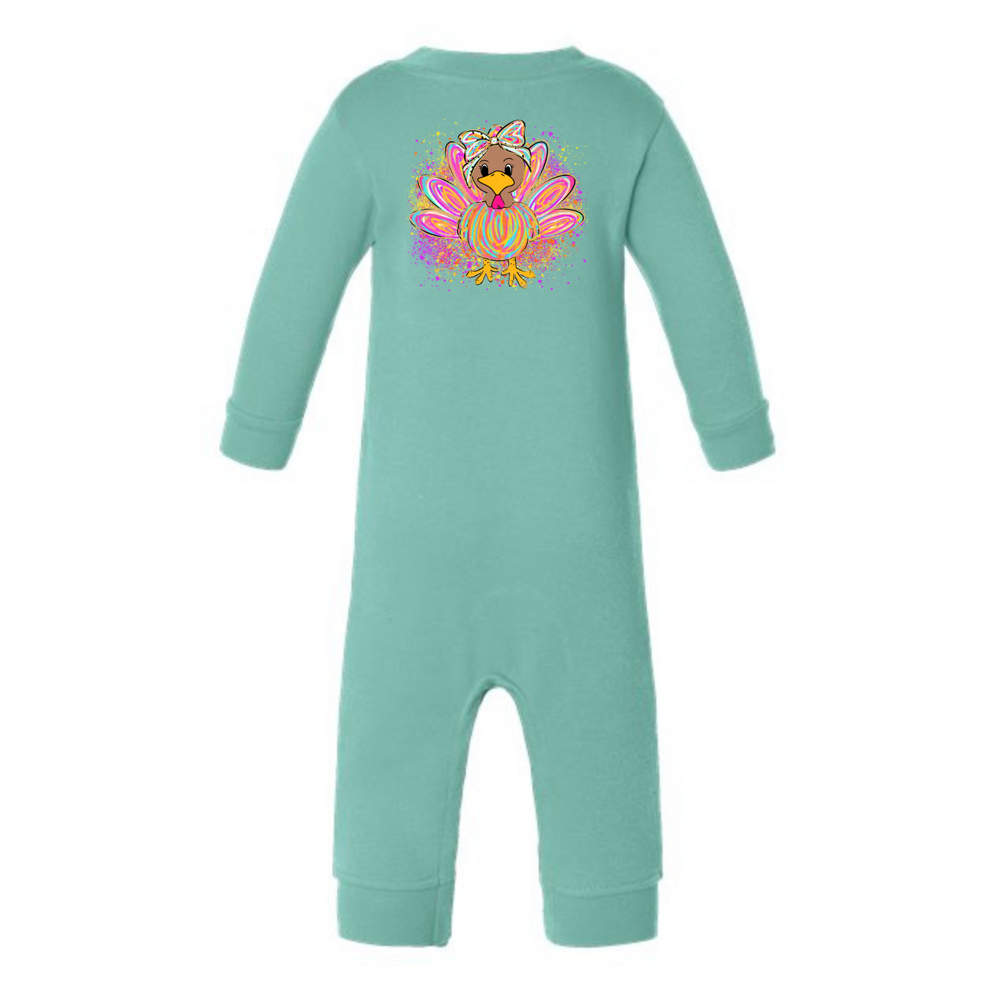 Girly Turkey Infant Graphic Fleece One-Piece