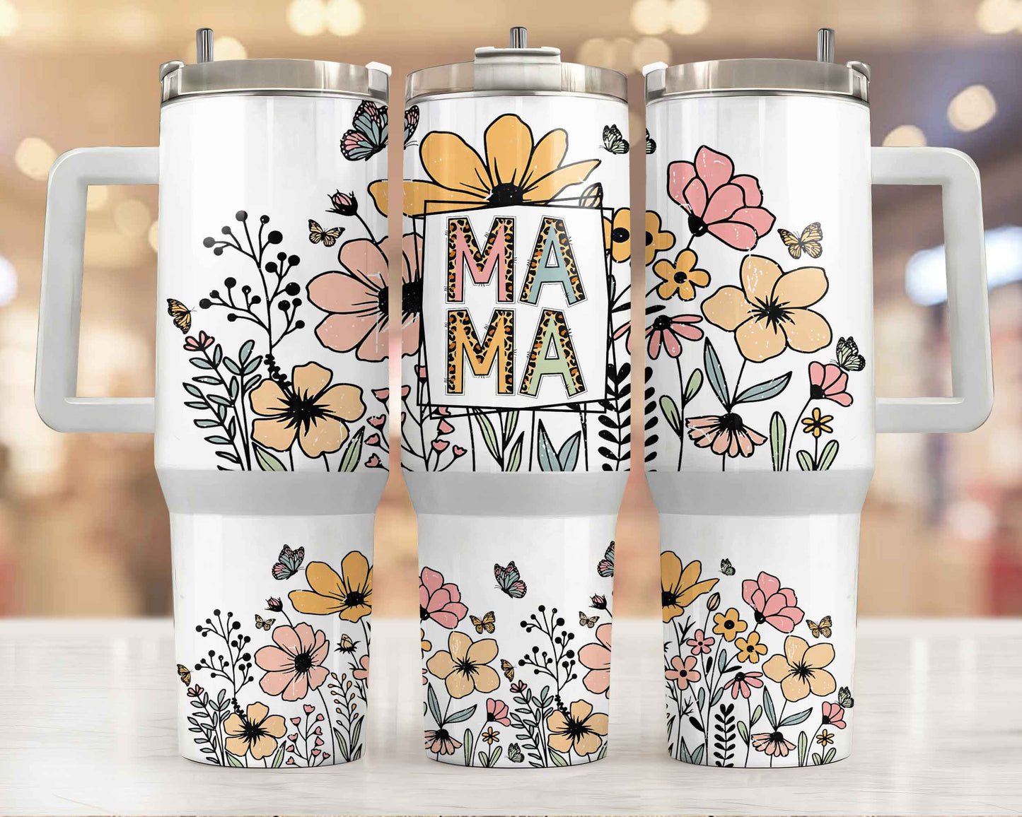 Blooming Mama 40oz Tumbler Tumbler Tea-Shirt Shoppe