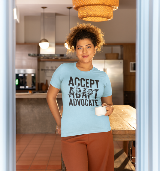 Accept Adapt Advocate Graphic Tee Mens T-shirt Tea Shirt Shoppe S Sky