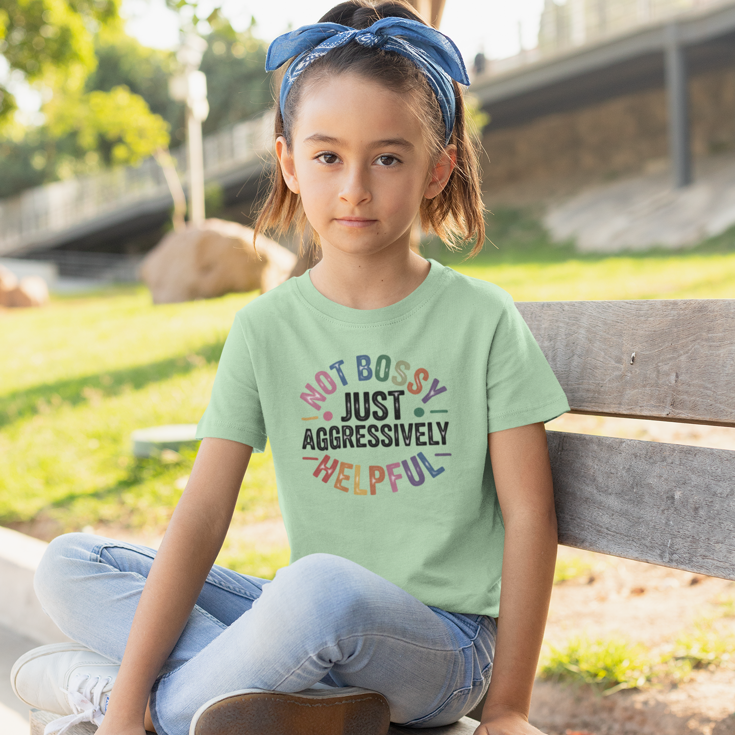 Aggressively Helpful Graphic Tee Youth Graphic Tee Tea Shirt Shoppe YS Mint