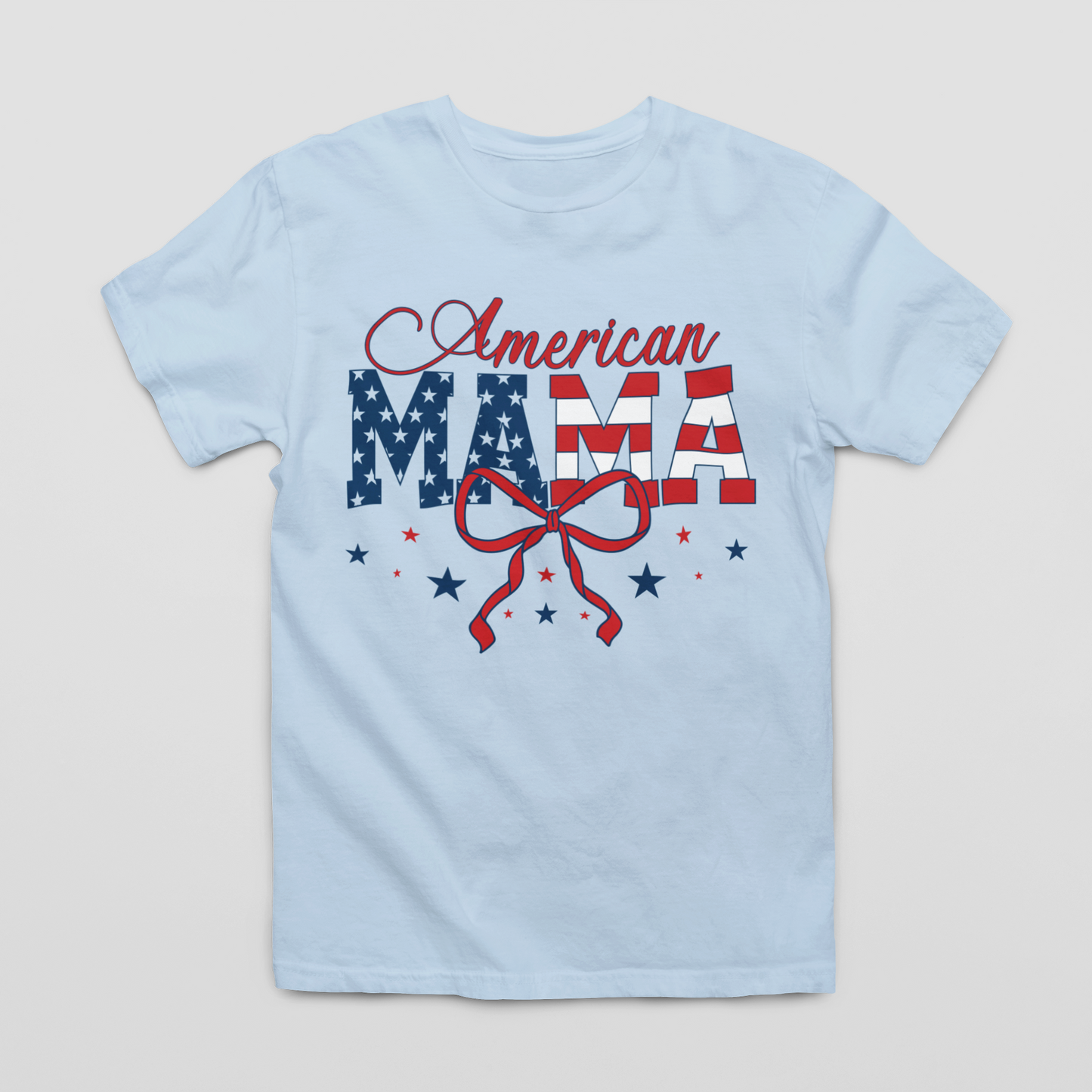 American Mama Graphic Tee T-shirt Tea Shirt Shoppe S Light Blue