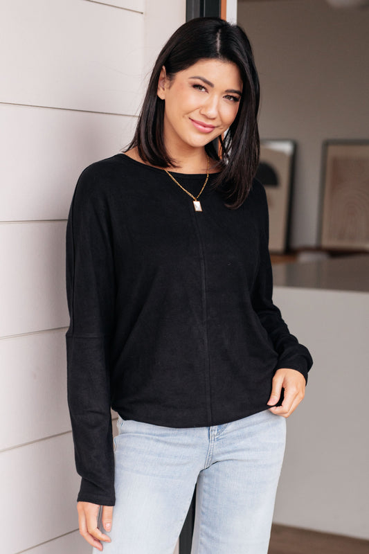 Drive Downtown Dolman Sleeve Top in jersey knit
