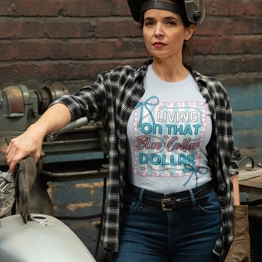 Blue Collar Dollar Graphic Tee T-shirt Tea Shirt Shoppe S Light Blue