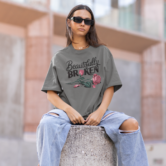 Rose in the Wreckage Graphic Tee T-shirt Tea Shirt Shoppe S Charcoal