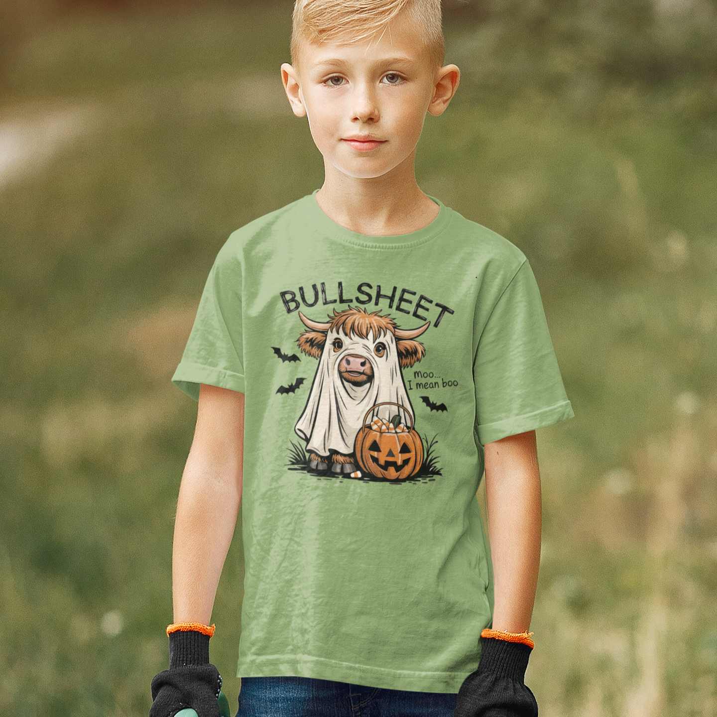 Bullsheet Cow Graphic Tee Youth Graphic Tee Tea Shirt Shoppe YS Kiwi