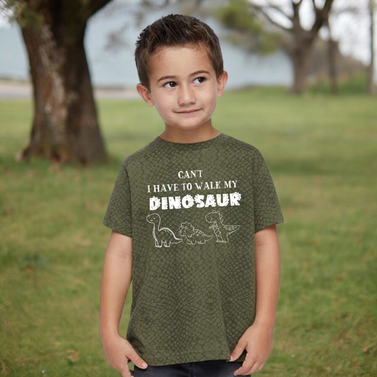 Can't I Have To Walk My Dinosaur Toddler Tee Youth Graphic Tee Tea Shirt Shoppe 2T Reptile