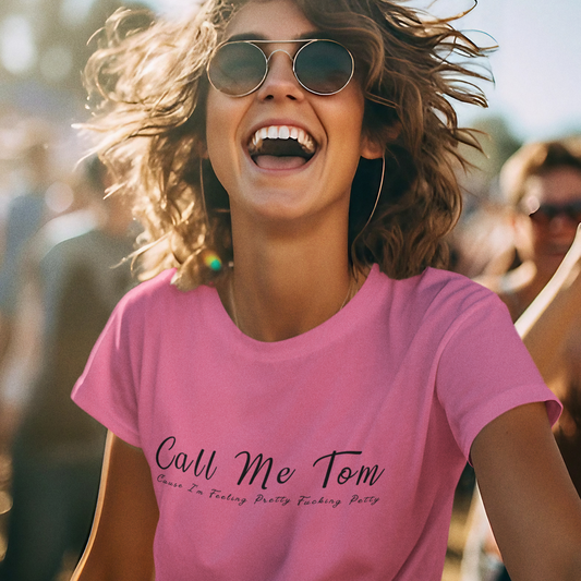 Call Me Tom Graphic Tee T-shirt Tea Shirt Shoppe S Safety Pink