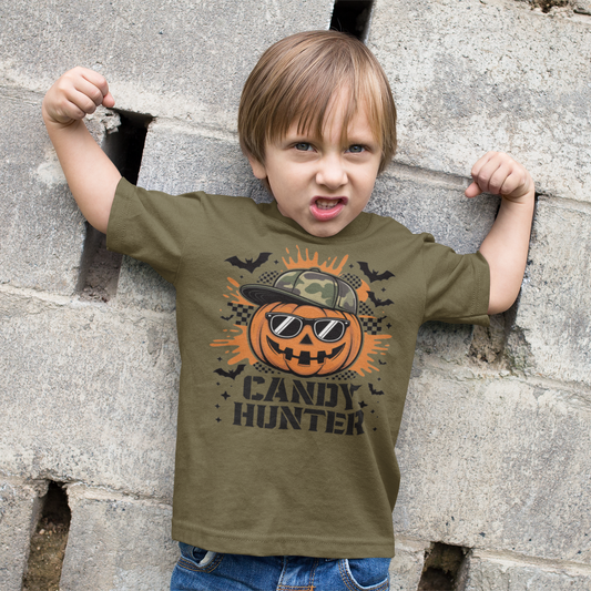Candy Hunter Youth & Toddler Graphic Tee Youth Graphic Tee Tea Shirt Shoppe 2T Military Green