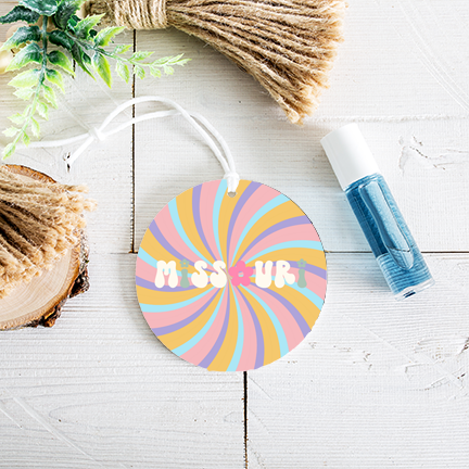 Retro Missouri Re-Scentable Round Car Freshener car freshie Tea Shirt Shoppe