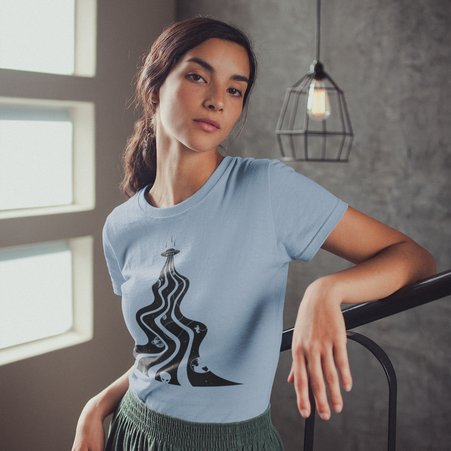 Extraterrestrial Graphic Tee T-shirt Tea Shirt Shoppe YS Carolina Blue
