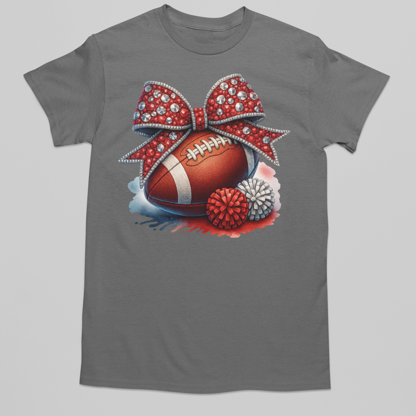 Bows & Touchdowns Graphic Tee T-shirt Tea Shirt Shoppe S Charcoal