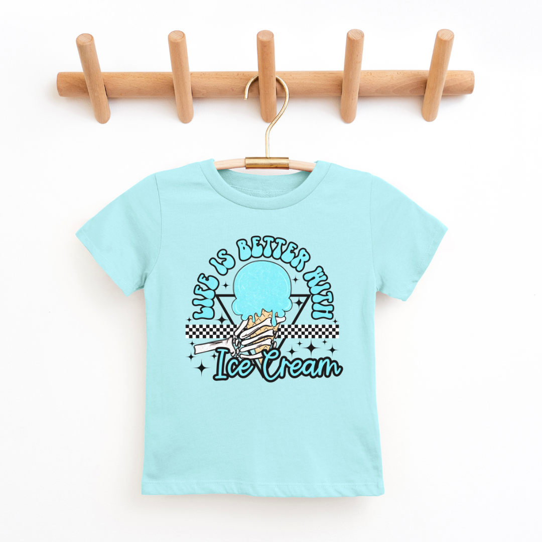 Life Is Better With Ice Cream Graphic Tee Youth Graphic Tee Tea Shirt Shoppe 2T Chill